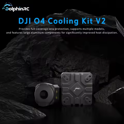 DolphinRC Aluminum Heat Sink Case v2 for DJI O4 Lite Air Unit - Lens Cover & Cooling Accessories