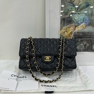 chanel 香奈兒 cf中號黑金荔枝皮 25開 有購證無卡