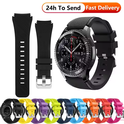 22mm Watch strap for Samsung galaxy watch 46mm/3 45mm Silicone belt Gear S3 frontier Huawei watch GT