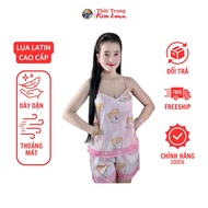 [VIP79] - Women's patterned two-piece set, made of high-quality Latin silk