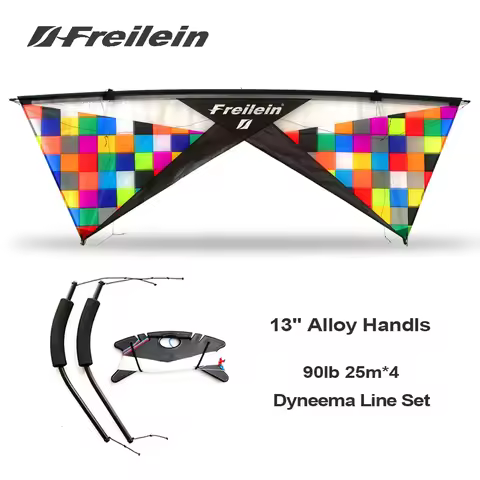 9KM Freilein 2.3m Mosaic Quad Line Stunt Kite Acrobatic Show Sports Kite 4 x 25m x 90lb Spectra Line
