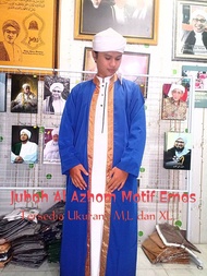 jubah motif fullset (Jubah luar gamis dalam dan peci imamah permanen)