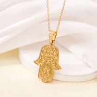 Niche Necklace Simple Retro Fatima Hand Necklace All-Match Clavicle Chain Amulet 26.2.2