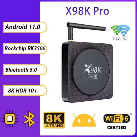 X98K PRO TV Box Android 11.0 Rockchip RK3566 1000M LAN 4K 8K BT 4GB 32GB Dual Wifi Media Player Smar
