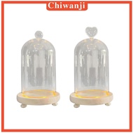 [Chiwanji] Glass Cloche Dome Eternal Flowers Glass Domes Showcase Transparent Dome Cloche