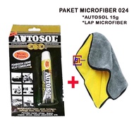 PACKAGE 024 - Autosol Metal Polish Cream Metal Polish Silver Brass Chrome Polish 15g + microfiber cl