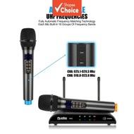 DX02 Dual Handheld Wireless Microphone with Bluetooth 5.0 for TV Karaoke Home Parties