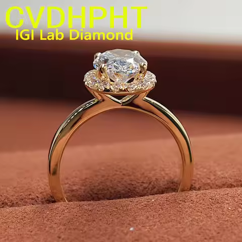3 CT 10K Yellow gold IGI Lab grown Diamond Ring Oval shape Diamond wedding ring Factory Engagement