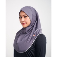 RAQTIVE sport hijab GREY EDITION X-SERIES SIZE M L XL tudung sukan original dry fit material micro f