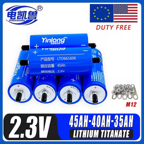 2.3V Yinlong 45AH 40AH 35AH Lithium Titanate Battery LTO66160 10C 12V 24V 48V RV Audio Start Recharg