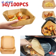 ELO 50/100Pcs Air Fryer Paper, Disposable Square Air Fryer Liners, Food Specific Parchment Non Stick