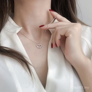 Heart-Shaped Necklace Female Autumn Clavicle Chain Cool Style Sweet Pendant s999 Temperament Sterlin