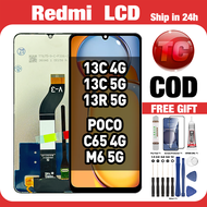 LCD Redmi 13C 4G/ 13C 5G/ 13R 5G/ poco C65 4G/ M6 5G Compatible For Original Glass Touch Screen Digi