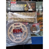 💯 Original RK 520 KLO2 ORING GS STEEL YAMAHA R25 Sprocket Rantai Set Sprocket Chain GS 520 KLO2 ORIN
