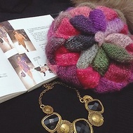 Araignee Design *手作毛帽-編織貝蕾帽* -夏卡爾 歌頌愛情 / 拼接莓紅、桃紅、紫色 浪漫甜美畫家帽
