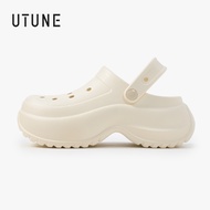 UTUNE Women Ultra-high Thick-soled Sandals 7CM Outdoor Beach Shoes Non-slip Sole Support Half Slippe