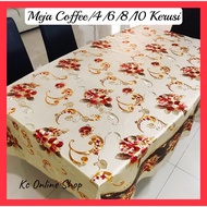 Lapik Meja Korea Warna Gold Based 3D Bunga Alas Meja Waterproof ( Meja coffee/4/6/8/10 Kerusi ) Read