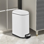 Global House WINK PLUS ถังขยะเหล็กเคลือบขาเหยียบทรงรี 10 ลิตร NORI-AB001 ขนาด 18.5x31x39.5 cm. สีขาว