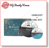 BVLGARI AQVA POUR HOMME 2PCS GIFT SET. [EDT 100ML SPRAY+EDT 15ML SPRAY]