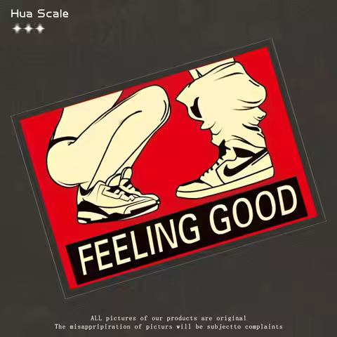 Fun cartoon car stickers creative FEELING GOOD reflective body motorcycle scratches masking decorati