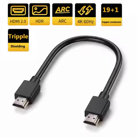 Ultra Short HDMI 2.0 Cable 4K 60Hz 15CM 4K HDR HDMI Cable with Arc/CEC/Dolvision Supported for Yande