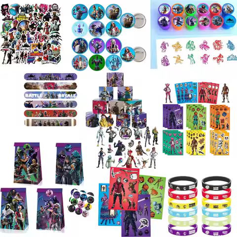 Fortnite Cartoon Birthday Party Favors Children's Souvenirs Stickers Toys Decoration Christmas Stock