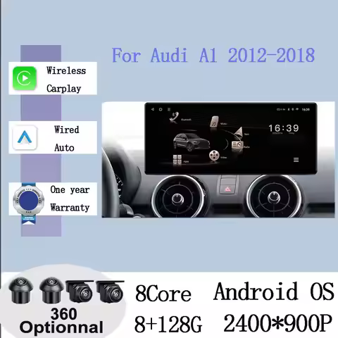 Wireless CarPlay For Audi A1 2012-2018 Car Radio Multimedia Navigation GPS Android 14 WIFI 4G LTE QL