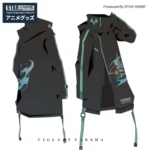 Game Genshin Impact Xiao Casual Hooded Coat Mid-length Windbreaker Cosplay Unisex Autumn Winter Long