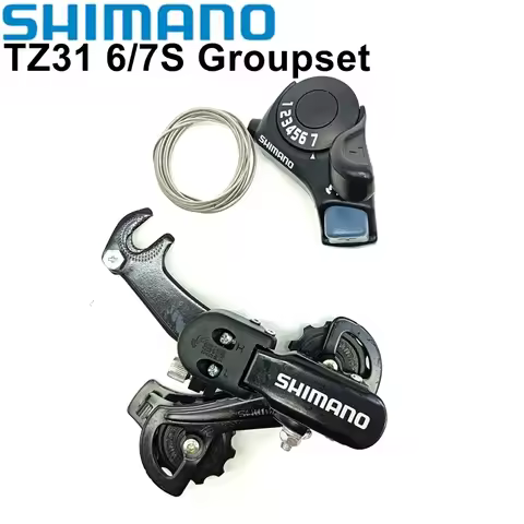 Shimano TZ31 6/7 Speed Groupset RD-TZ31 Bike Rear Derailleur Eye/ Hook Tourney SL-TX30 Shifter Lever
