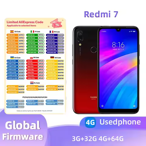 Redmi 7 4G Android 6.26 inch RAM 4GB ROM 64GB Qualcomm Snapdragon 632 Used phone