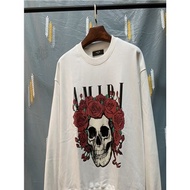 amiri amiri กะโหลกศีรษะตัวอักษรพิมพ์เทอร์รี่เสื้อกันหนาว