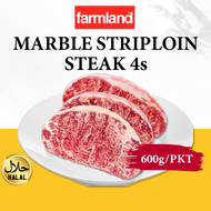 [BenMart Frozen] Farmland Premium Meltique Marble Beef Striploin Steak 4s x 150g - Australia