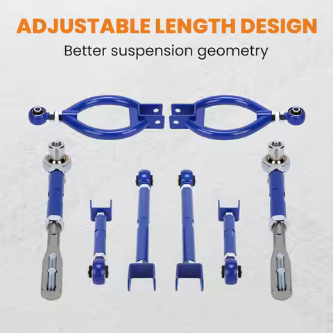 Rear Camber Kit + Traction Control Arms Tension Rods For Nissan 240SX S13 89-94 Adjustable Front Ten