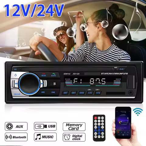 12V/24V Car Stereo Radio Bluetooth Hands-free Call Car MP3 Player