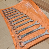 Ring spanner set 11 pcs 8 to 22mm diamond combination / Complete ring spanner set