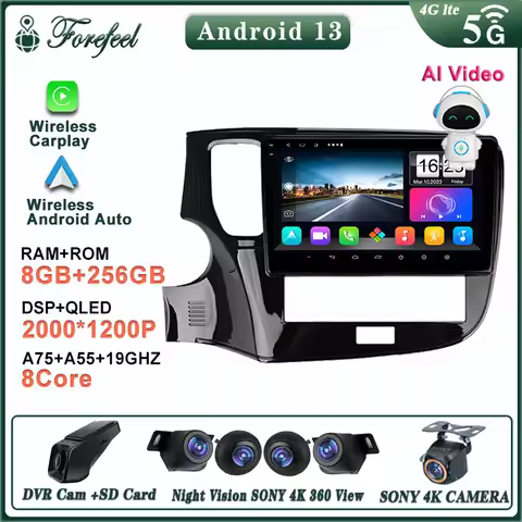 Android 14 For Mitsubishi Outlander 3 III GF0W GG0W 2018 - 2021 Multimedia Car Monitor Autoradio Vid