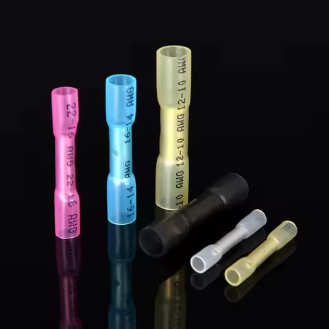 Heat Shrink Butt Wire Connectors AWG 26-10 0.3-6.0mm² Waterproof Insulated Automobile Wire Cable Cri