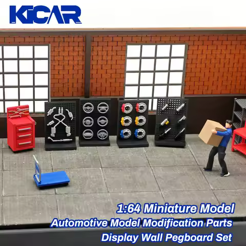 1/64 Scale Model Car Repair Shop Garage Display Wall Parts Resin Perforated Panel Set for Diorama Mo