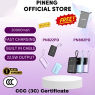 3c(CCC)certificate Pineng Power Bank Pn892/PN822PD 20000mAh PD 22.5W Fast Charging Powerbank Built i