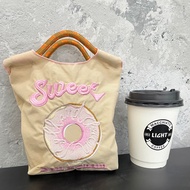 Same Style As Gao Yuanyuans Ball Chain Eco-Friendly Shopping Bag Nylon Cloth Embroidery Flower Hand 