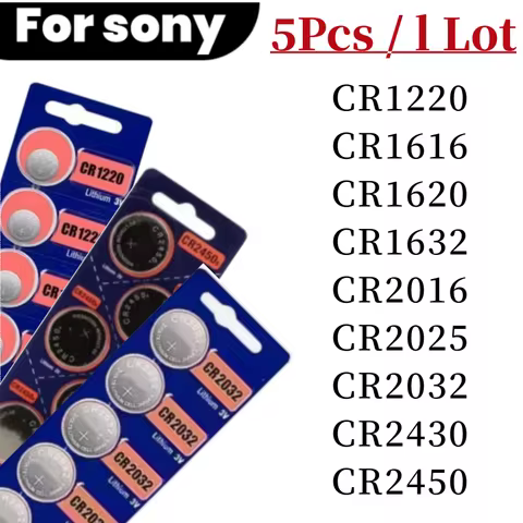5pcs For Sony CR2025 cr2016 cr2032 CR1632 CR1616 CR1620 CR1220 Battery cr 2032 cr 2025 CR 2016 Batte