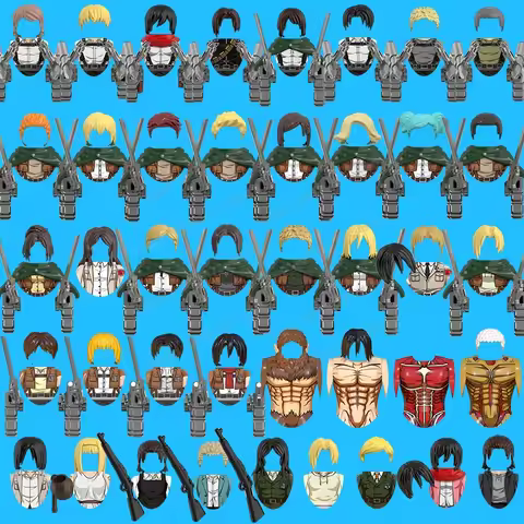 WM6204 WM6203 Anime Series Character Building Blocks Attack On Titan Action Figures Accessories Mode