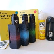 PAKET LENGKAP SIAP NGBUL RINCOE MANTO MINI 90 WATT FREE BATERAI LIQUID VAPE VAPOR