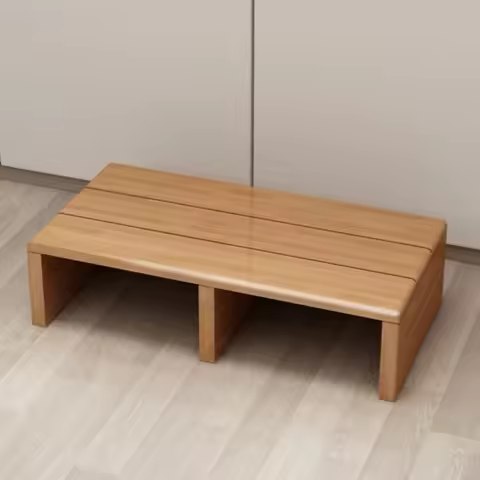 Modern Footrest Office Bamboo Footstool Kitchen Multifunctional Low Ottomans Aesthetic Luxury Rectan