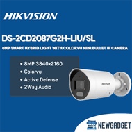 HIKVISION DS-2CD2087G2H-LIU/SL 8MP SMART HYBRID LIGHT COLORVU MINI BULLET IP CAMERA