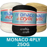Acrylic Yarn Monaco 4ply 250 grams for Rug Tufting Crohet Knitting