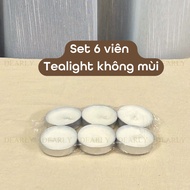 6-piece tealight candle burns 4 hours without odor