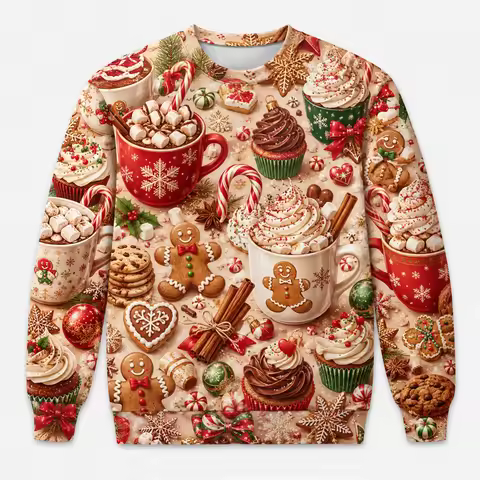 2027 New Ugly Christmas Sweatshirts Fashion Trendy Unisex Holiday Party Wear Xmas Sweater Casual Ove