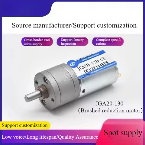 DC 6V 12V 24V Gear Motor 20 21 28 37 - 833 RPM CW CCW Speed Reduction Gearbox Motors JGA20-130 Elect