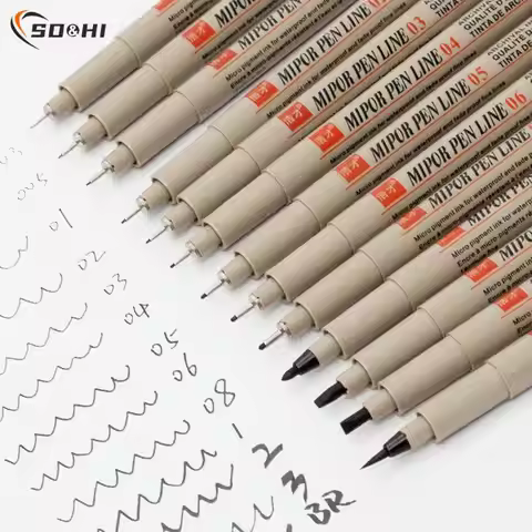 Pigment Liner Pigma Micron Ink Marker Pen 0.05 0.1 0.2 0.3 0.4 0.5 0.7 0.8 1.0mm Different Tip Black